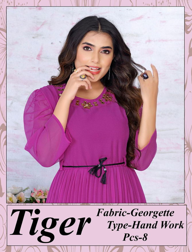 Beauty Tiger Heavy Georgette Wholesale Kurti Collection